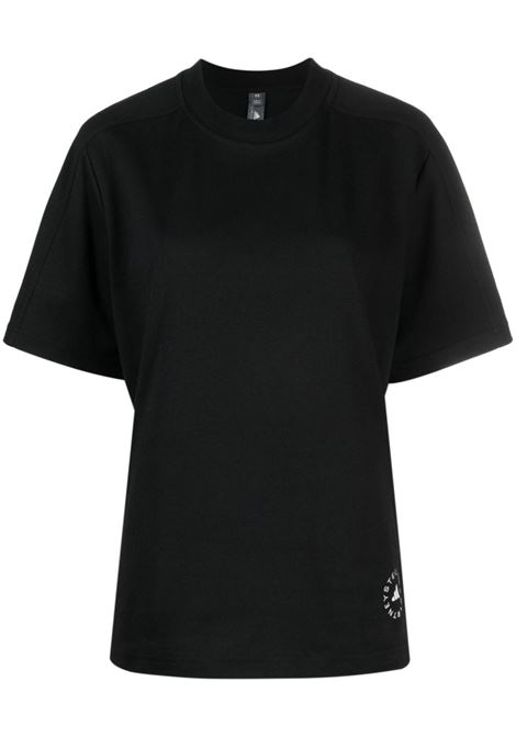 T-shirt con stampa in nero - donna